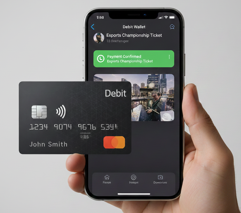 Visa debit card and iPhone wallet payments